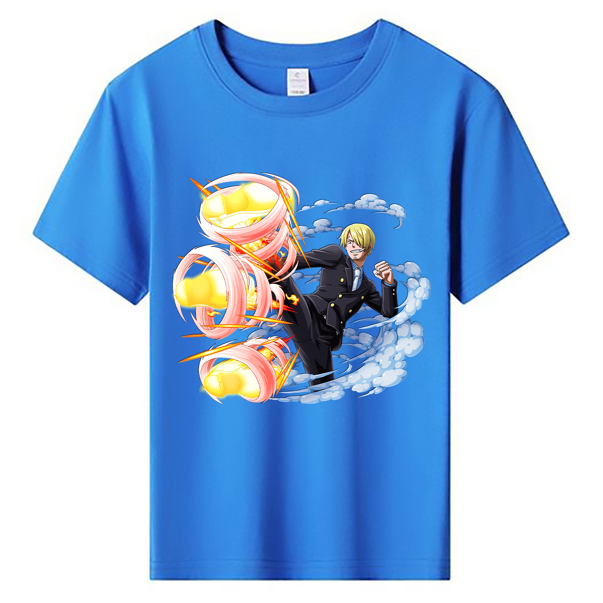 （画像用） ワンピース サンジ ONE PIECE Sanji 綿100％キッズTシャツ（フロントプリント）